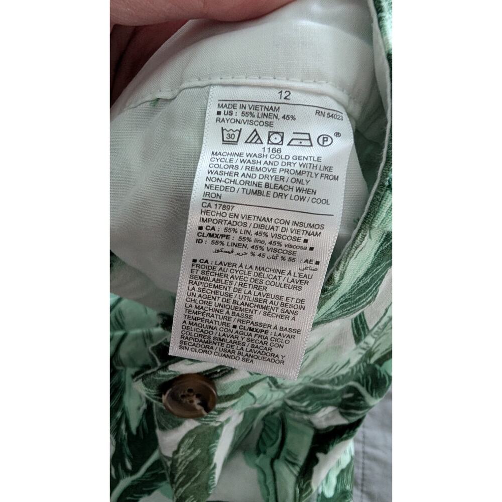 Old Navy Linen Blend Botanical Tropical Print Shorts 5" Inseam NEW! - Picture 5 of 5